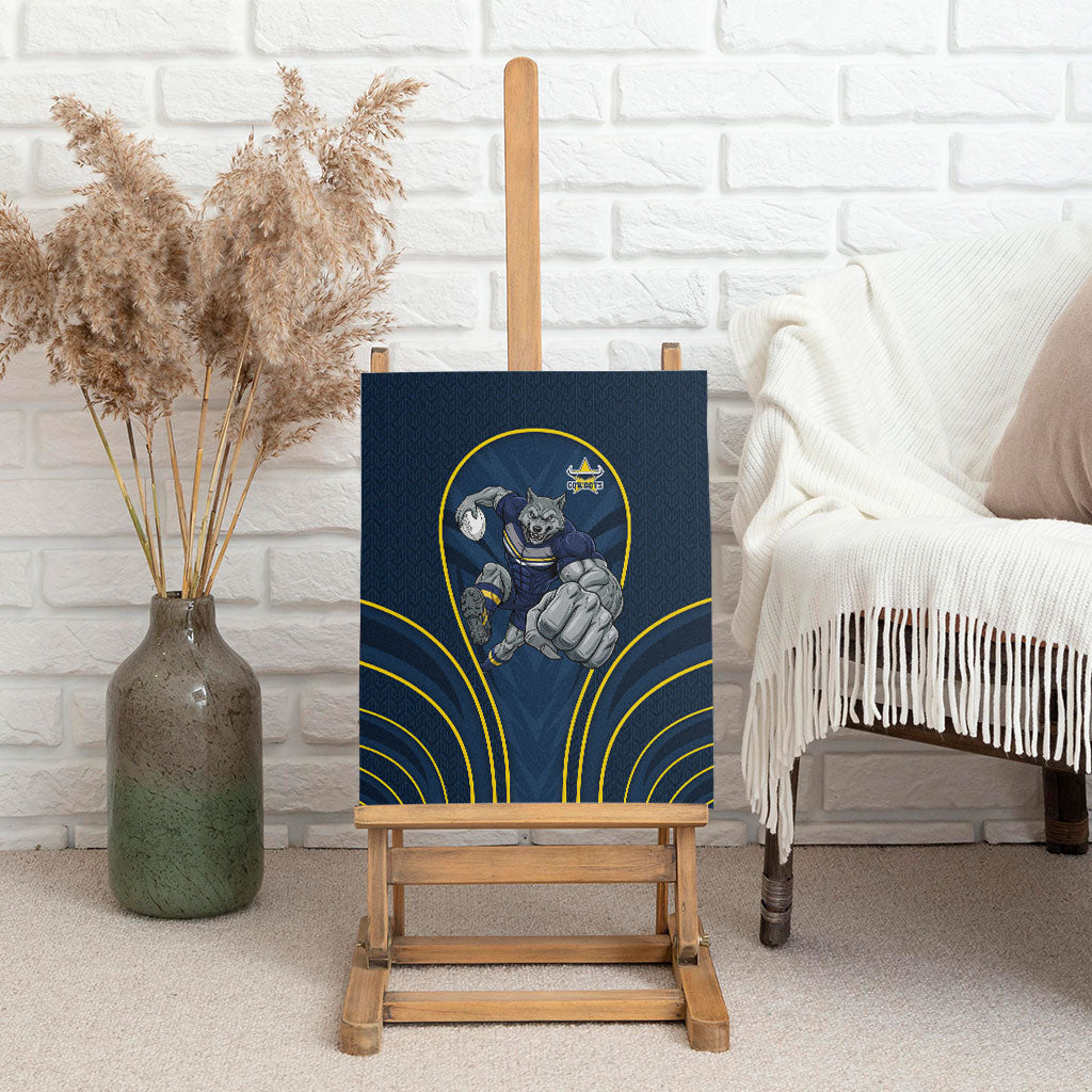 North Queensland Cowboys Rugby Mascot Canvas Wall Art Australian Rugby Culture - Tribal Inspired Wolf