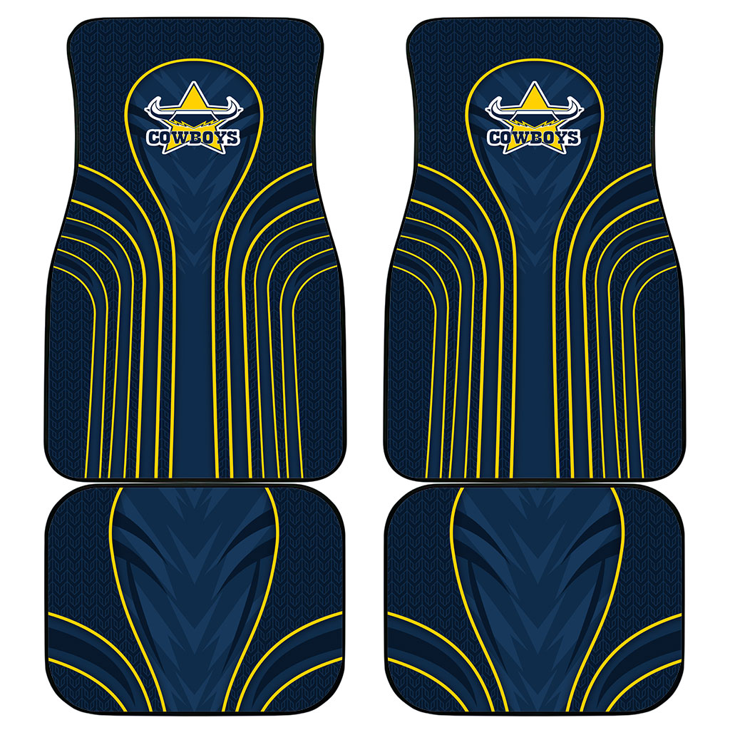 North Queensland Cowboys Rugby Mascot Car Mats Australian Rugby Culture - Tribal Inspired Wolf