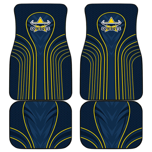 North Queensland Cowboys Rugby Mascot Car Mats Australian Rugby Culture - Tribal Inspired Wolf
