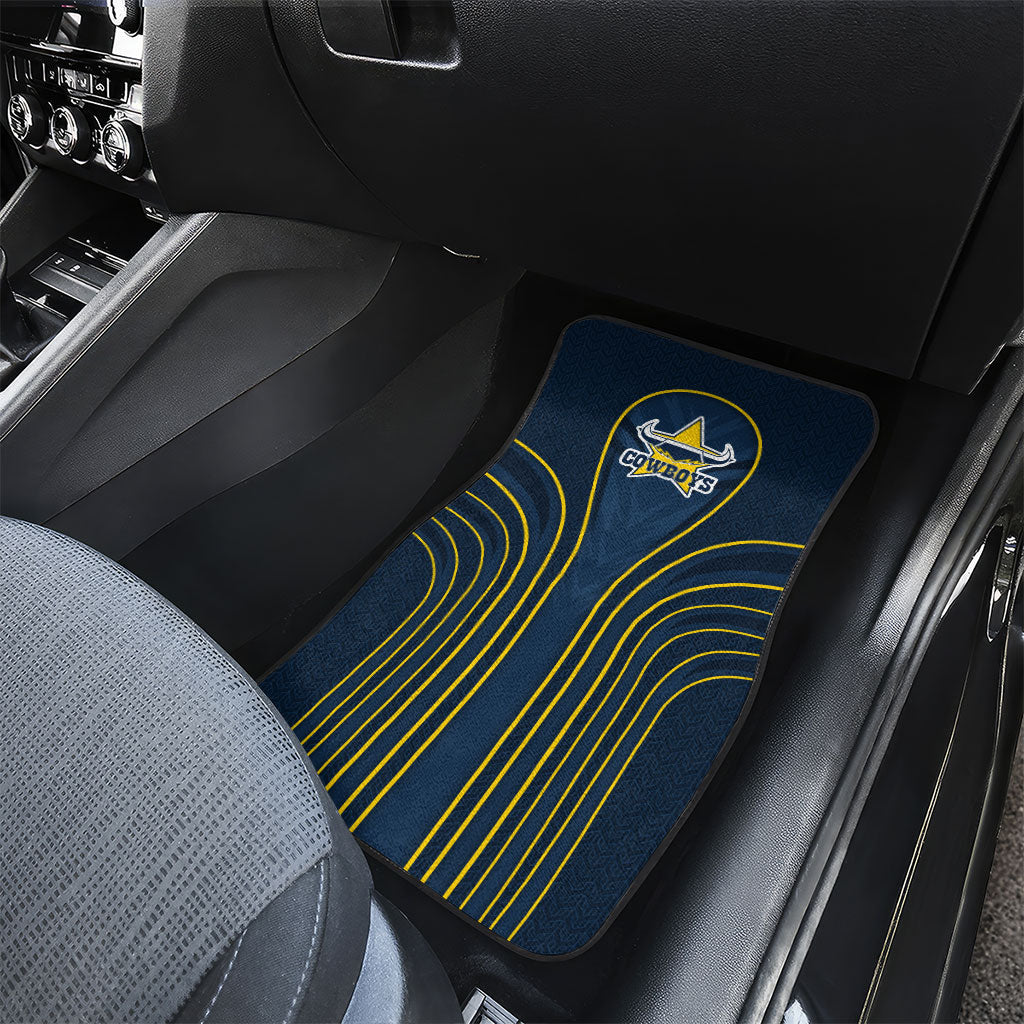 North Queensland Cowboys Rugby Mascot Car Mats Australian Rugby Culture - Tribal Inspired Wolf