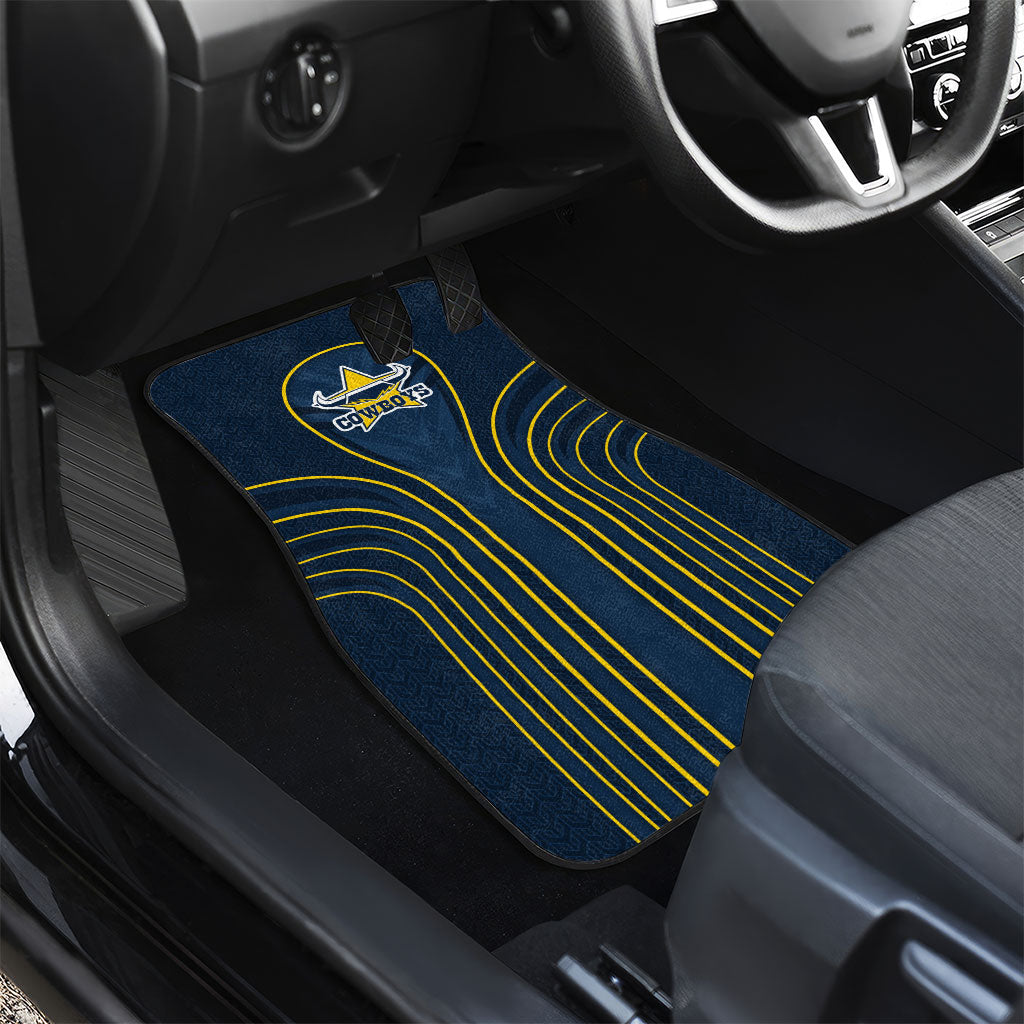 North Queensland Cowboys Rugby Mascot Car Mats Australian Rugby Culture - Tribal Inspired Wolf