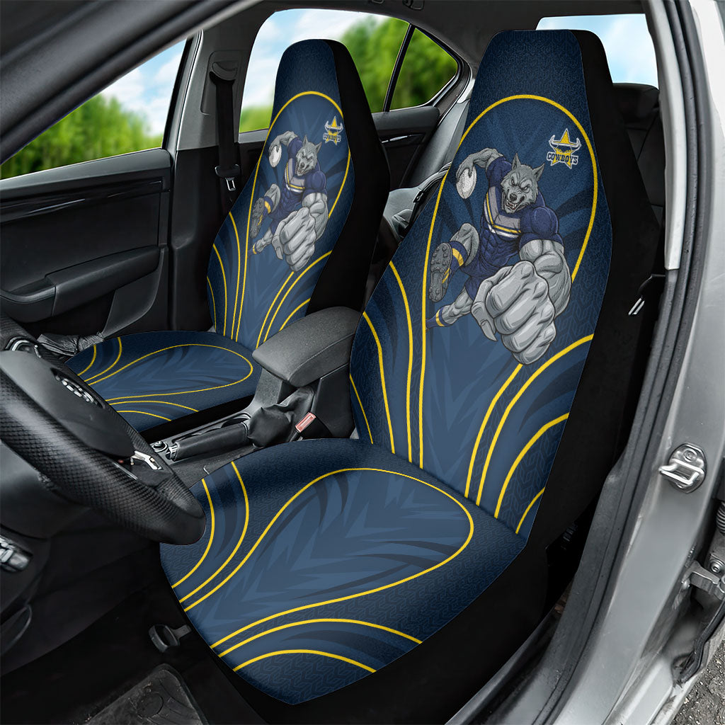 North Queensland Cowboys Rugby Mascot Car Seat Cover Australian Rugby Culture - Tribal Inspired Wolf