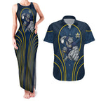 North Queensland Cowboys Rugby Mascot Couples Matching Tank Maxi Dress and Hawaiian Shirt Australian Rugby Culture - Tribal Inspired Wolf
