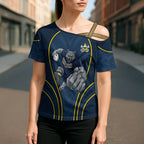 North Queensland Cowboys Rugby Mascot Cross Shoulder Shirt Australian Rugby Culture - Tribal Inspired Wolf