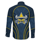 North Queensland Cowboys Rugby Mascot Family Matching Off Shoulder Maxi Dress and Hawaiian Shirt Australian Rugby Culture - Tribal Inspired Wolf