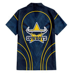 North Queensland Cowboys Rugby Mascot Family Matching Puletasi and Hawaiian Shirt Australian Rugby Culture - Tribal Inspired Wolf