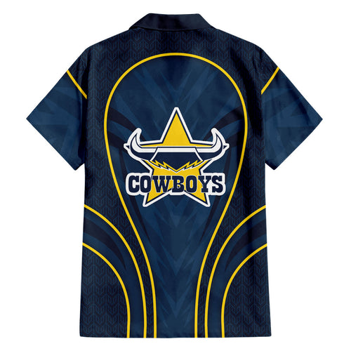 North Queensland Cowboys Rugby Mascot Family Matching Short Sleeve Bodycon Dress and Hawaiian Shirt Australian Rugby Culture - Tribal Inspired Wolf