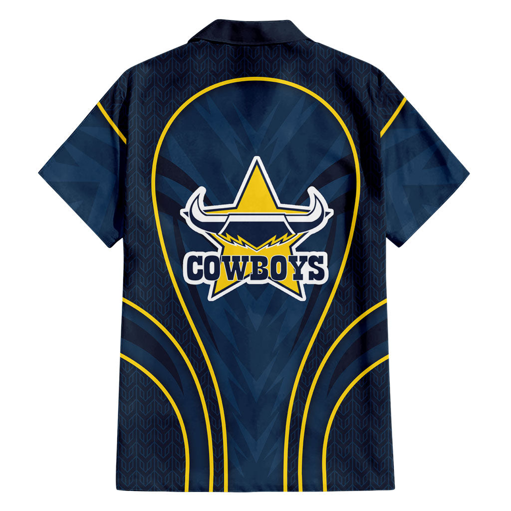 North Queensland Cowboys Rugby Mascot Family Matching Summer Maxi Dress and Hawaiian Shirt Australian Rugby Culture - Tribal Inspired Wolf