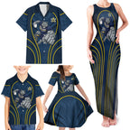 North Queensland Cowboys Rugby Mascot Family Matching Tank Maxi Dress and Hawaiian Shirt Australian Rugby Culture - Tribal Inspired Wolf