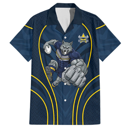 North Queensland Cowboys Rugby Mascot Family Matching Tank Maxi Dress and Hawaiian Shirt Australian Rugby Culture - Tribal Inspired Wolf