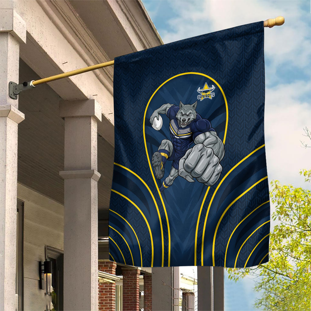 North Queensland Cowboys Rugby Mascot Garden Flag Australian Rugby Culture - Tribal Inspired Wolf
