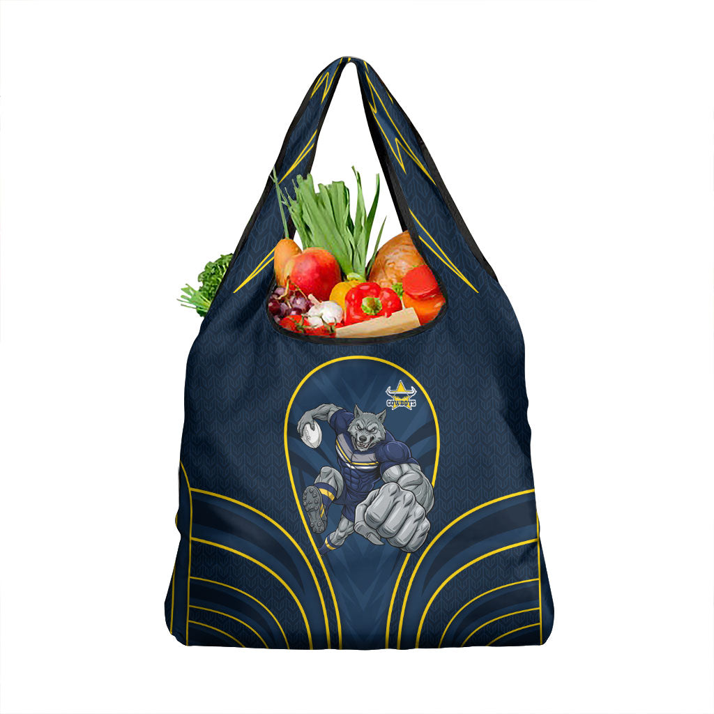 North Queensland Cowboys Rugby Mascot Grocery Bag Australian Rugby Culture - Tribal Inspired Wolf