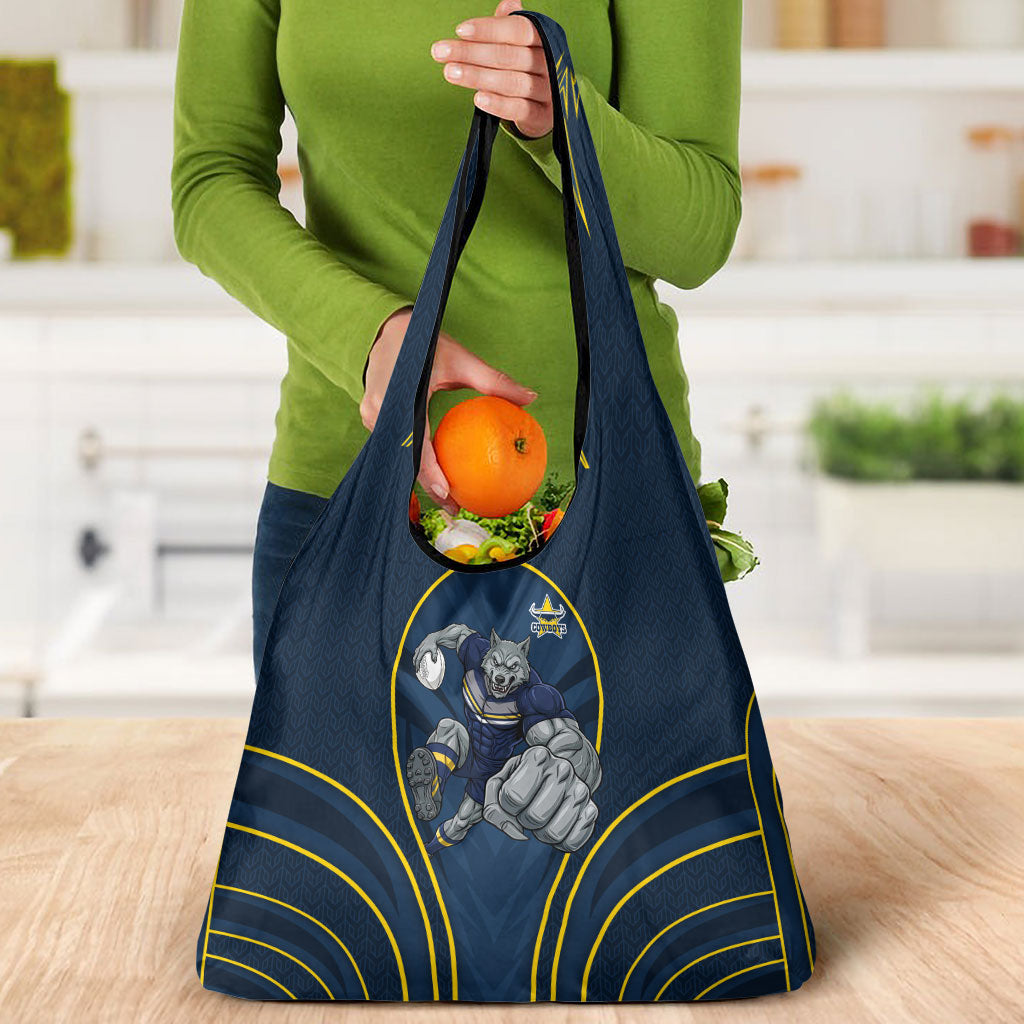 North Queensland Cowboys Rugby Mascot Grocery Bag Australian Rugby Culture - Tribal Inspired Wolf