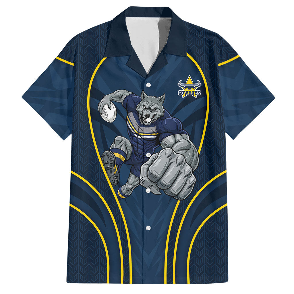 North Queensland Cowboys Rugby Mascot Hawaiian Shirt Australian Rugby Culture - Tribal Inspired Wolf