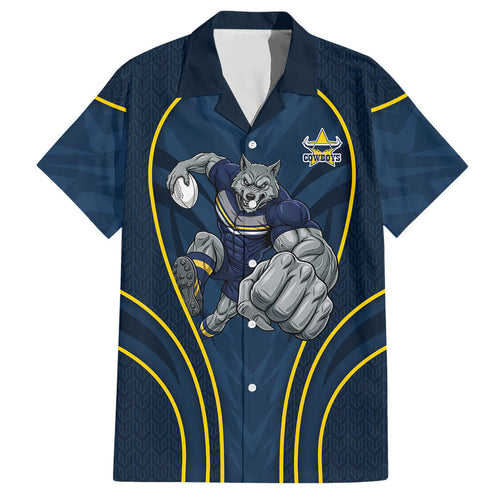 North Queensland Cowboys Rugby Mascot Hawaiian Shirt Australian Rugby Culture - Tribal Inspired Wolf
