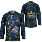 North Queensland Cowboys Rugby Mascot Hockey Jersey Australian Rugby Culture - Tribal Inspired Wolf