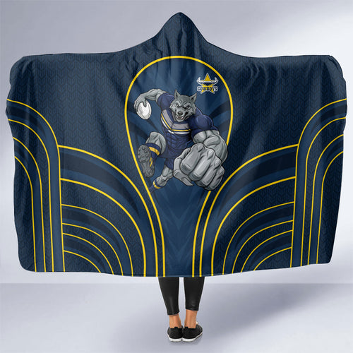North Queensland Cowboys Rugby Mascot Hooded Blanket Australian Rugby Culture - Tribal Inspired Wolf