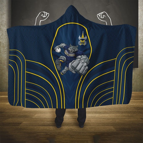 North Queensland Cowboys Rugby Mascot Hooded Blanket Australian Rugby Culture - Tribal Inspired Wolf
