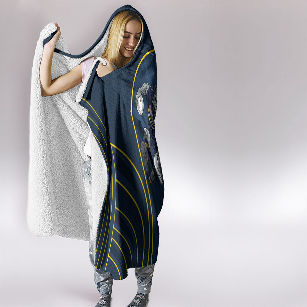 North Queensland Cowboys Rugby Mascot Hooded Blanket Australian Rugby Culture - Tribal Inspired Wolf