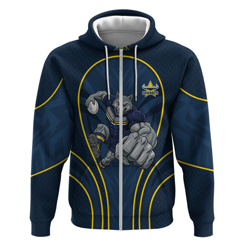North Queensland Cowboys Rugby Mascot Hoodie Australian Rugby Culture - Tribal Inspired Wolf