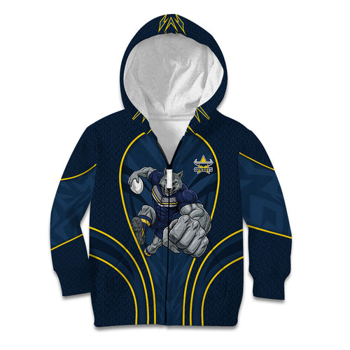 North Queensland Cowboys Rugby Mascot Kid Hoodie Australian Rugby Culture - Tribal Inspired Wolf