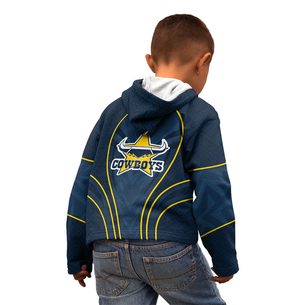 North Queensland Cowboys Rugby Mascot Kid Hoodie Australian Rugby Culture - Tribal Inspired Wolf