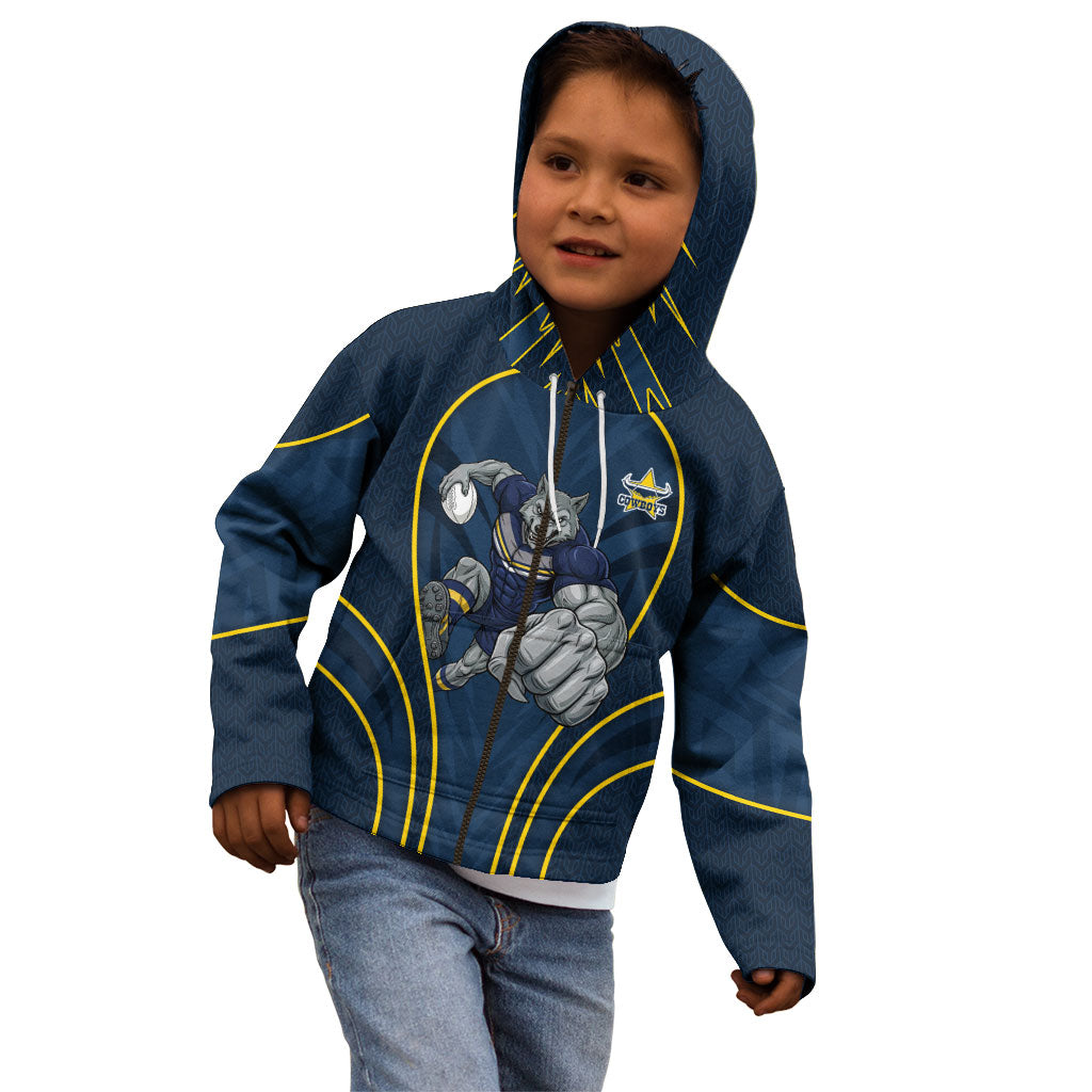 North Queensland Cowboys Rugby Mascot Kid Hoodie Australian Rugby Culture - Tribal Inspired Wolf