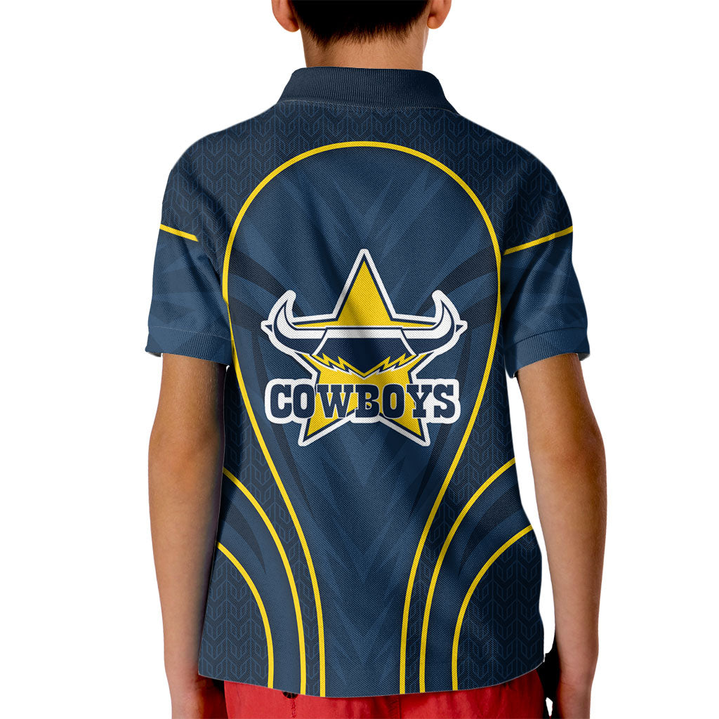North Queensland Cowboys Rugby Mascot Kid Polo Shirt Australian Rugby Culture - Tribal Inspired Wolf
