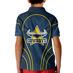North Queensland Cowboys Rugby Mascot Kid Polo Shirt Australian Rugby Culture - Tribal Inspired Wolf