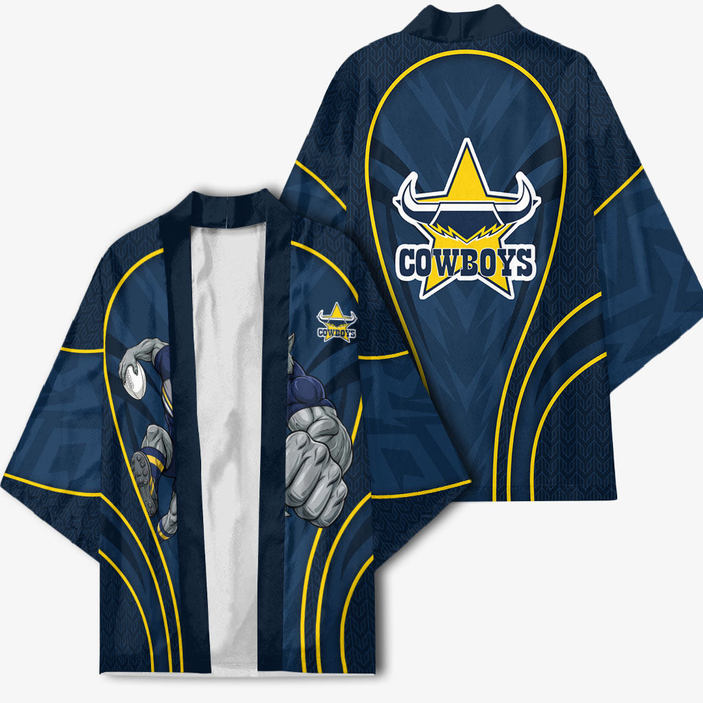 North Queensland Cowboys Rugby Mascot Kimono Australian Rugby Culture - Tribal Inspired Wolf