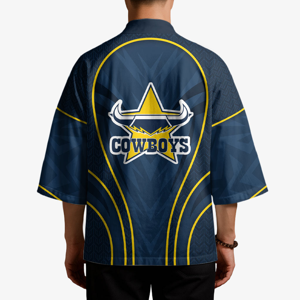 North Queensland Cowboys Rugby Mascot Kimono Australian Rugby Culture - Tribal Inspired Wolf