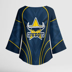 North Queensland Cowboys Rugby Mascot Kimono Sleeve Blouse Australian Rugby Culture - Tribal Inspired Wolf
