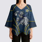 North Queensland Cowboys Rugby Mascot Kimono Sleeve Blouse Australian Rugby Culture - Tribal Inspired Wolf