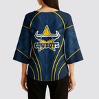 North Queensland Cowboys Rugby Mascot Kimono Sleeve Blouse Australian Rugby Culture - Tribal Inspired Wolf