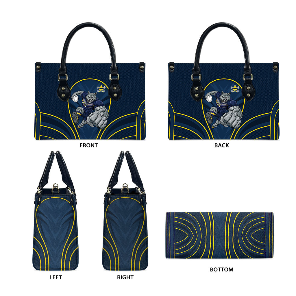 North Queensland Cowboys Rugby Mascot Leather Bag Australian Rugby Culture - Tribal Inspired Wolf