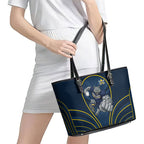 North Queensland Cowboys Rugby Mascot Leather Tote Bag Australian Rugby Culture - Tribal Inspired Wolf