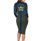 North Queensland Cowboys Rugby Mascot Long Sleeve Bodycon Dress Australian Rugby Culture - Tribal Inspired Wolf