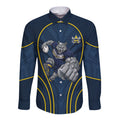North Queensland Cowboys Rugby Mascot Long Sleeve Button Shirt Australian Rugby Culture - Tribal Inspired Wolf