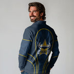 North Queensland Cowboys Rugby Mascot Long Sleeve Polo Shirt Australian Rugby Culture - Tribal Inspired Wolf