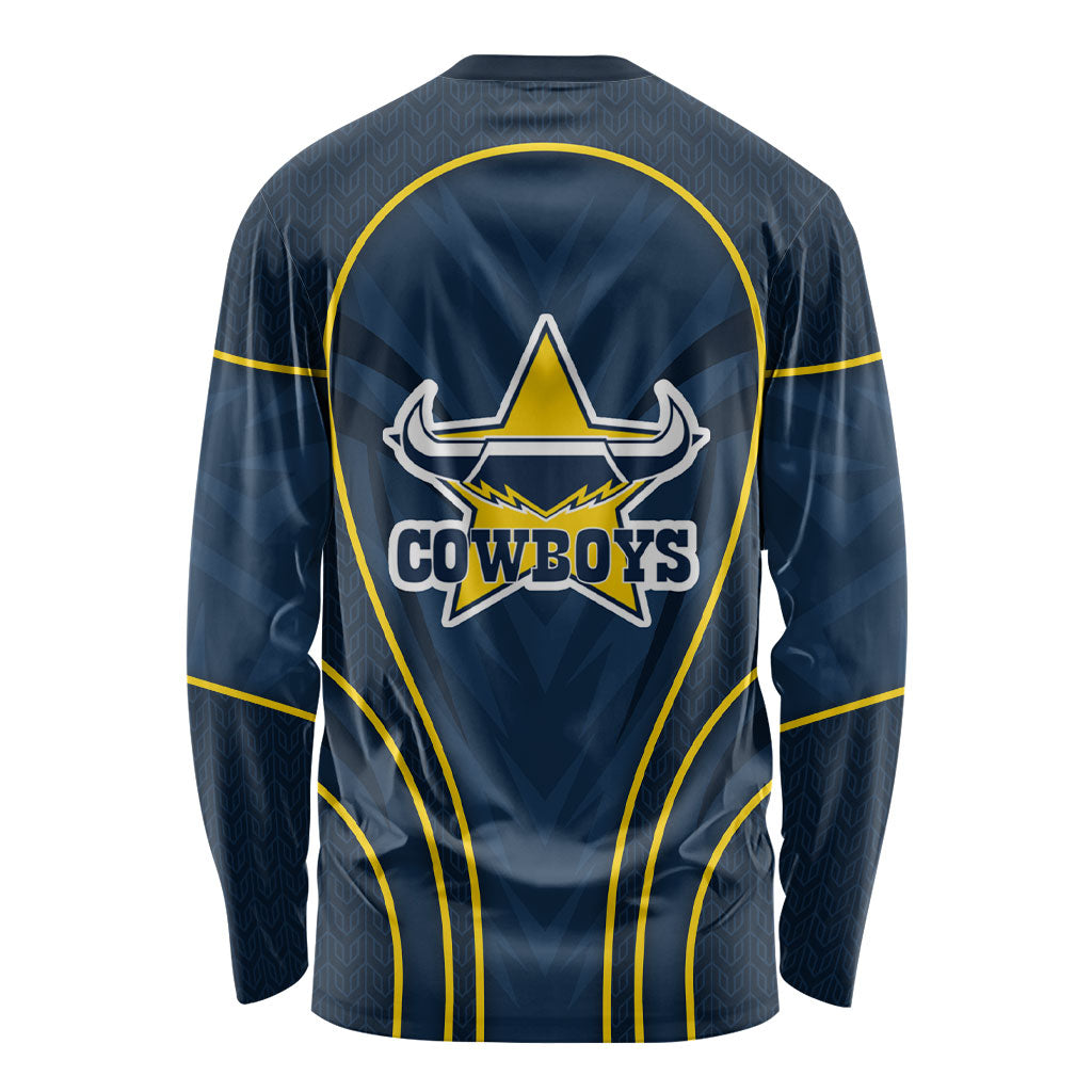 North Queensland Cowboys Rugby Mascot Long Sleeve Shirt Australian Rugby Culture - Tribal Inspired Wolf