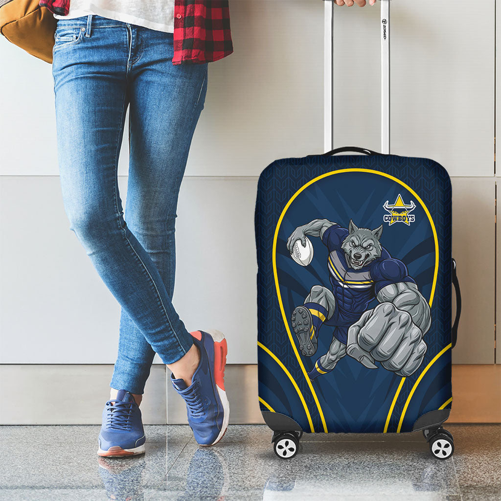 North Queensland Cowboys Rugby Mascot Luggage Cover Australian Rugby Culture - Tribal Inspired Wolf