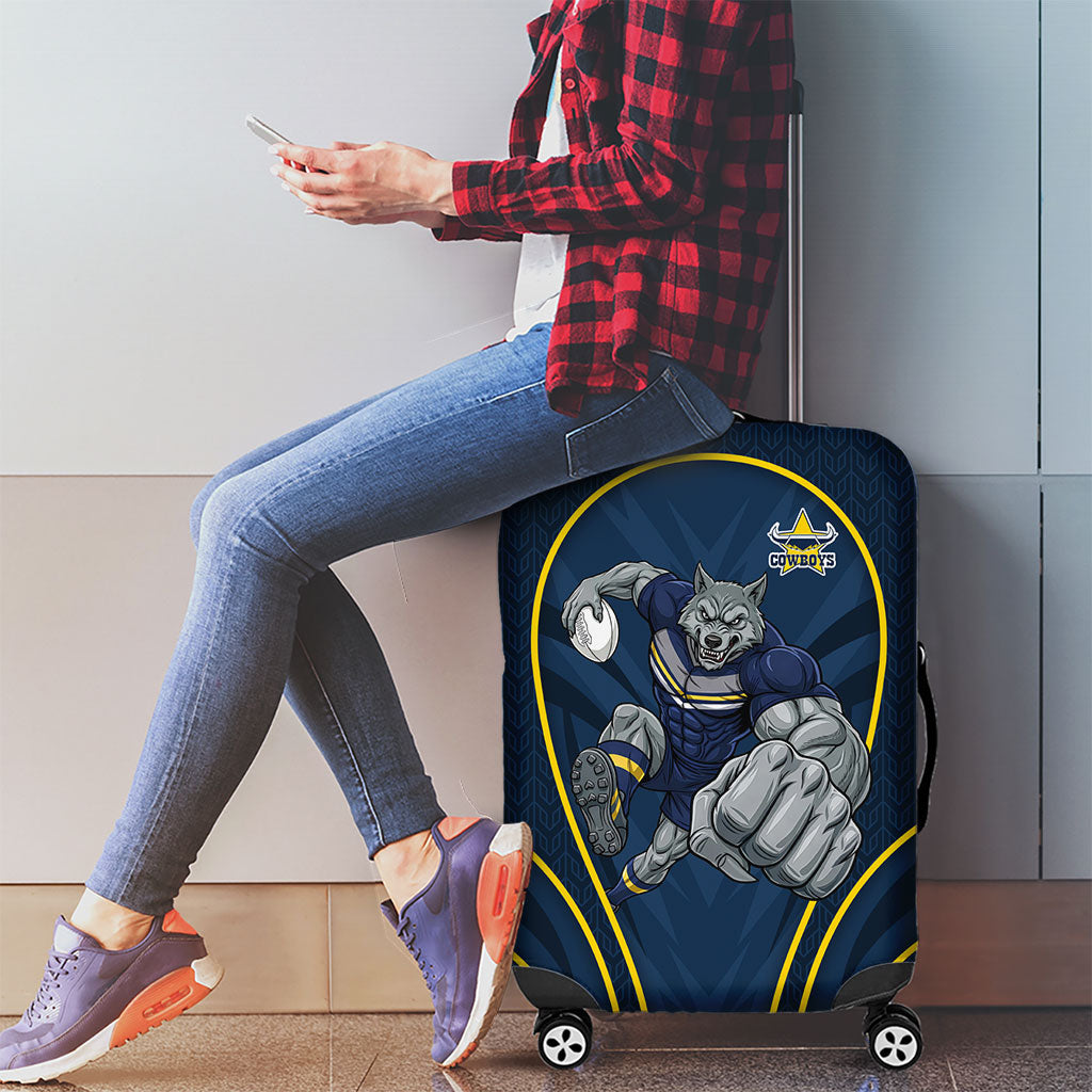North Queensland Cowboys Rugby Mascot Luggage Cover Australian Rugby Culture - Tribal Inspired Wolf