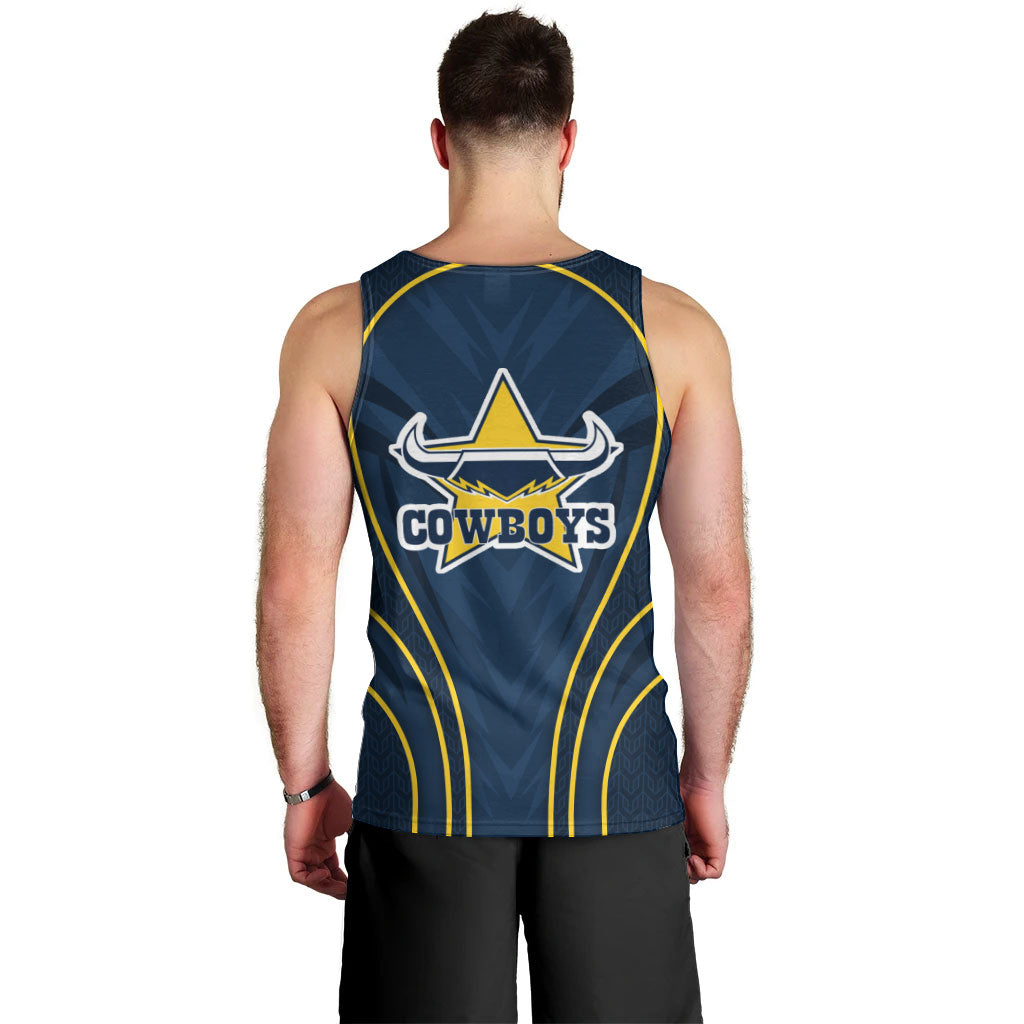North Queensland Cowboys Rugby Mascot Men Tank Top Australian Rugby Culture - Tribal Inspired Wolf