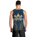 North Queensland Cowboys Rugby Mascot Men Tank Top Australian Rugby Culture - Tribal Inspired Wolf