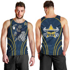 North Queensland Cowboys Rugby Mascot Men Tank Top Australian Rugby Culture - Tribal Inspired Wolf