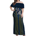 North Queensland Cowboys Rugby Mascot Off Shoulder Maxi Dress Australian Rugby Culture - Tribal Inspired Wolf