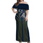North Queensland Cowboys Rugby Mascot Off Shoulder Maxi Dress Australian Rugby Culture - Tribal Inspired Wolf