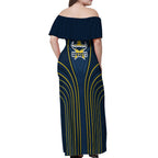 North Queensland Cowboys Rugby Mascot Off Shoulder Maxi Dress Australian Rugby Culture - Tribal Inspired Wolf