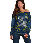 North Queensland Cowboys Rugby Mascot Off Shoulder Sweater Australian Rugby Culture - Tribal Inspired Wolf