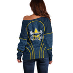 North Queensland Cowboys Rugby Mascot Off Shoulder Sweater Australian Rugby Culture - Tribal Inspired Wolf